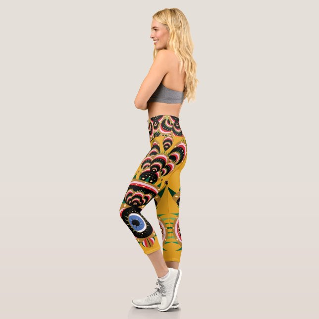 Leggings Capri Chimera - Pájaros De Pájaro De Alto Desagüe Capri  (Izquierda)