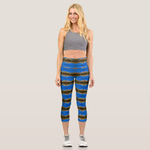 Leggings Capri China Hong Kong barco rascacielos mar vintage