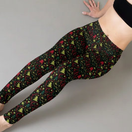 Leggings Capri Christmas Festive Holiday
