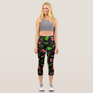 Leggings Capri Christmas Pattern