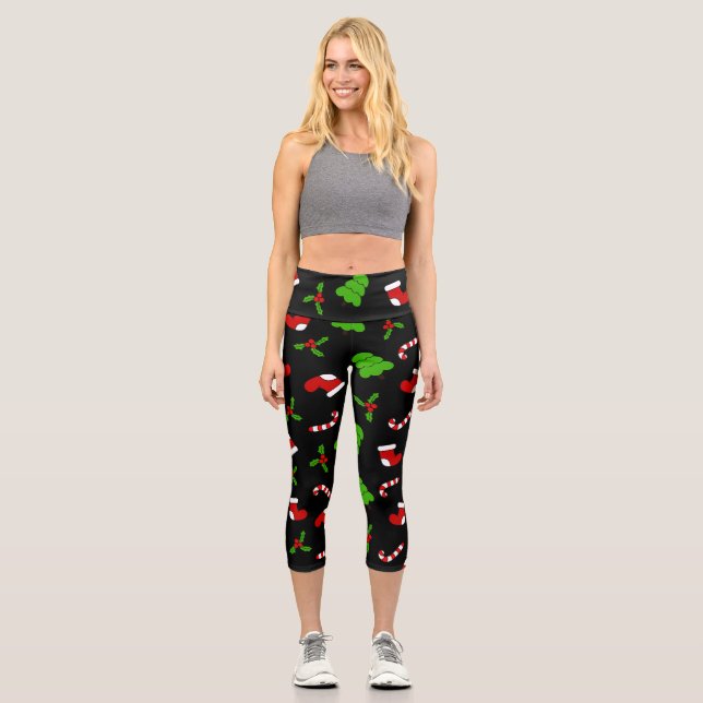 Leggings Capri Christmas Pattern (Anverso)