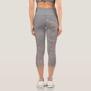 Leggings Capri Cielo de brunch de arbol dorado gris carbón vegeta