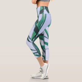 Leggings Capri Cielo de la hierba verde pálida Pastel