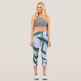 Leggings Capri Cielo de la hierba verde pálida Pastel
