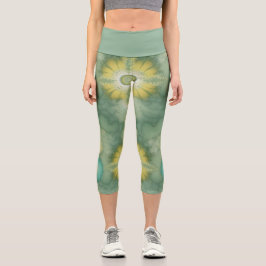 Leggings Capri Cinturón de costa con efecto tie-dye