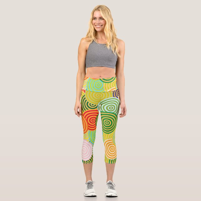 Leggings Capri Círculo-Círculos Altos Capris Deseados (Anverso)