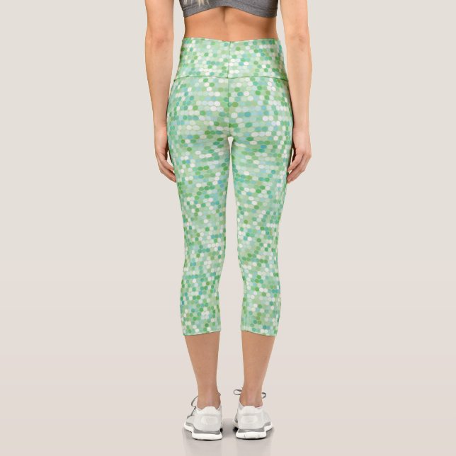 Leggings Capri Círculos ondulados coloridos (Reverso )