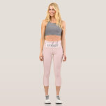 Leggings Capri Cita de inhalación de inhalación rosada Pastel mod<br><div class="desc">Cita de inhalación de inhalación rosada Pastel moderna</div>