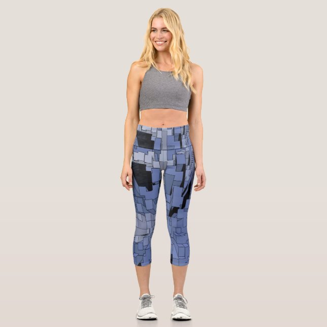 Leggings Capri Ciudad azul violeta (Anverso)