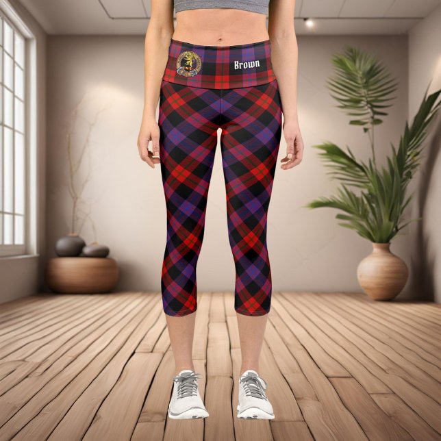 Leggings Capri Clan Brown Escudo sobre Tartán (Subido por el creador)