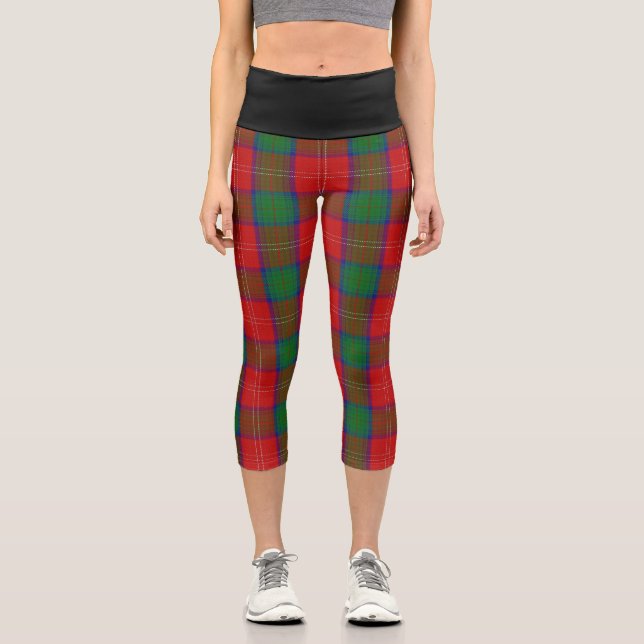 Leggings Capri Clan clásico Chisholm Tartan Plaid (Anverso)