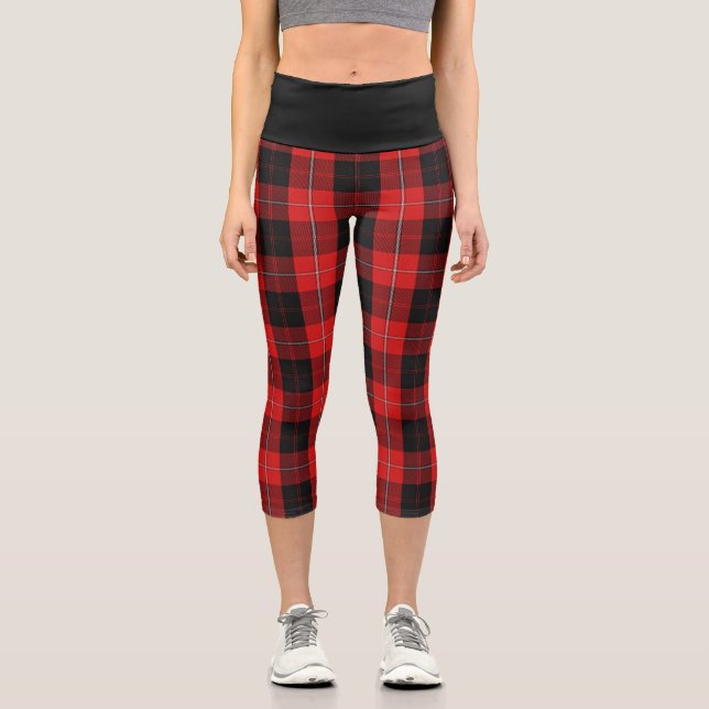 Leggings Capri Clan clásico Cunningham Tartan Plaid (Anverso)