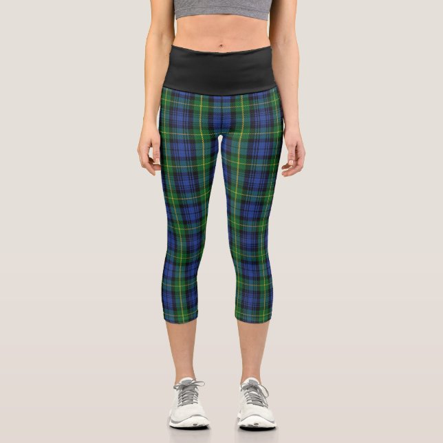 Leggings Capri Clan clásico Gordon Tartan Plaid (Anverso)