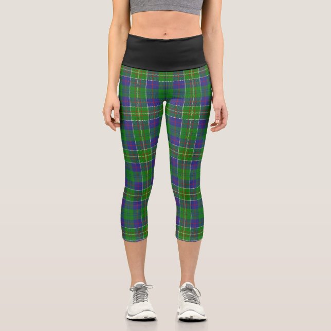 Leggings Capri Clan clásico Hunter Tartan Plaid (Anverso)