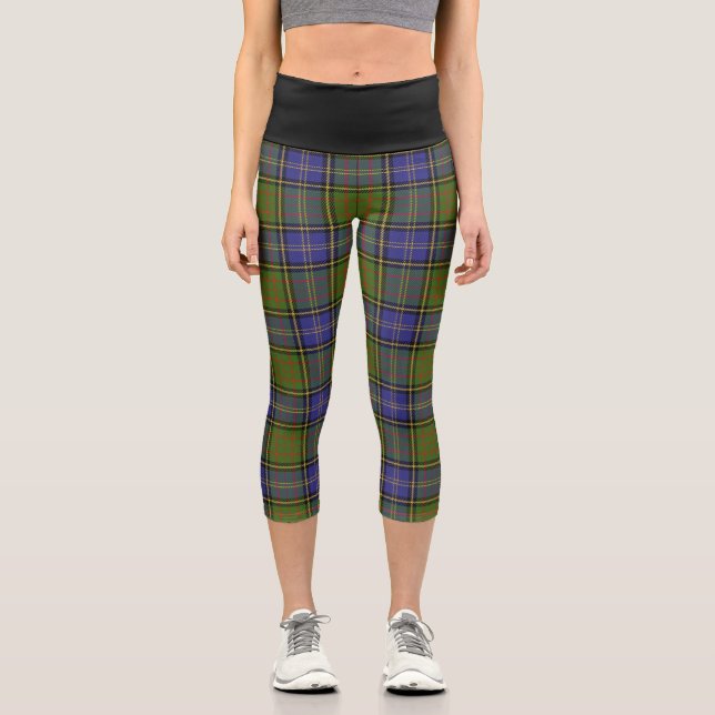 Leggings Capri Clan clásico MacMillan Caza Tartán Plaid (Anverso)