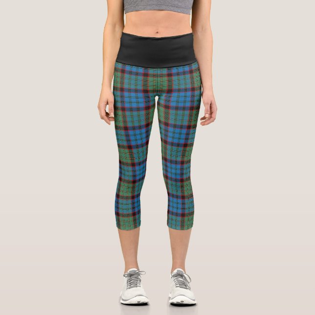 Leggings Capri Clan clásico MacNicol Hunting Tartan Plaid (Anverso)