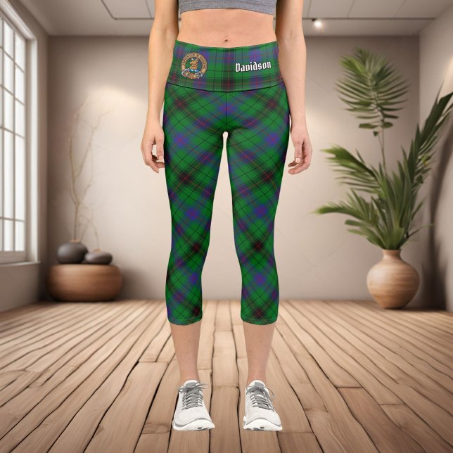 Leggings Capri Clan Davidson Escudo sobre Tartán (Subido por el creador)