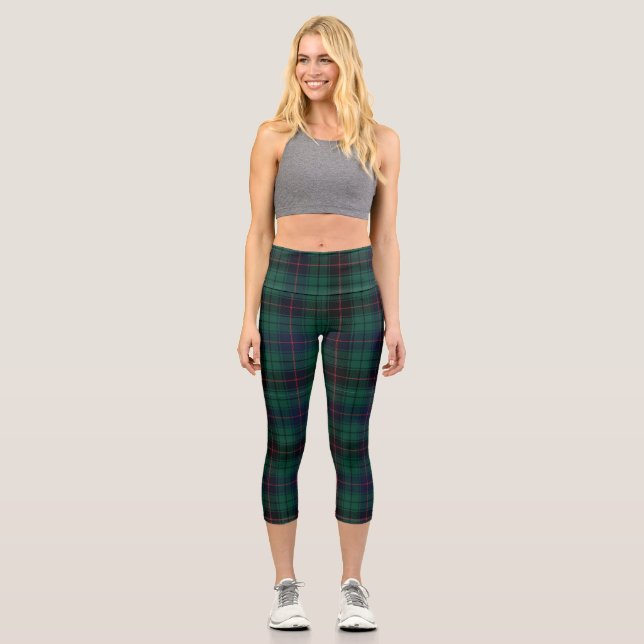 Leggings Capri Clan Davidson Tartan Plaid (Anverso)