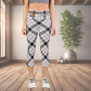 Leggings Capri Clan MacFarlane Tartán blanco y negro