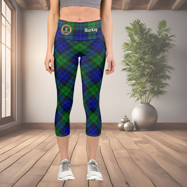 Leggings Capri Clan MacKay Escudo sobre Tartán (Subido por el creador)
