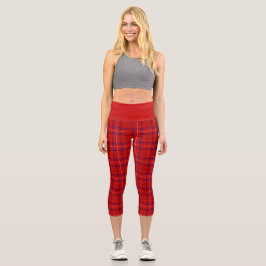 Leggings Capri Clan Rosa Tartan Plaid