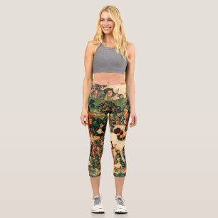 Leggings Capri Clásico medieval de Tapestries de Unicornio defien