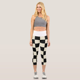 Leggings Capri Cláusula de cintura blanca