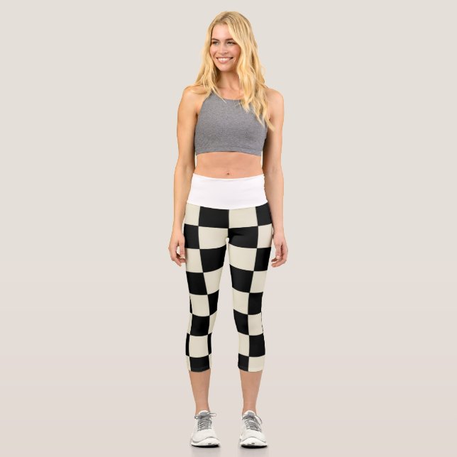 Leggings Capri Cláusula de cintura blanca (Anverso)