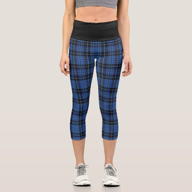 Leggings Capri Clérigo clásico escocés Clan Clark Tartan Plaid (Anverso)