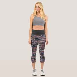 Leggings Capri Clinker Brick High Waisted Capris