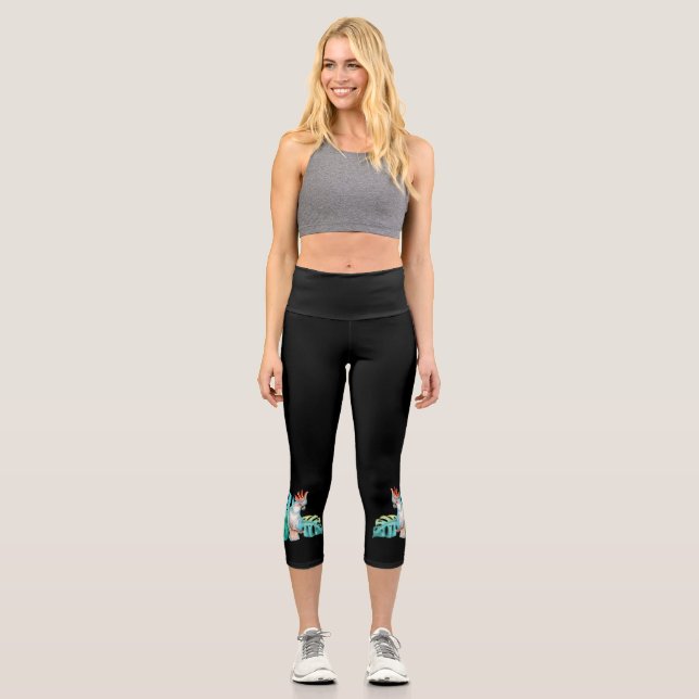 Leggings Capri Cockatoo Parrot High Waisted (Anverso)