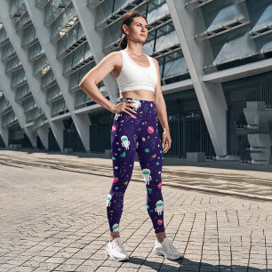 Leggings Capri Cohetes de planetas astronautas