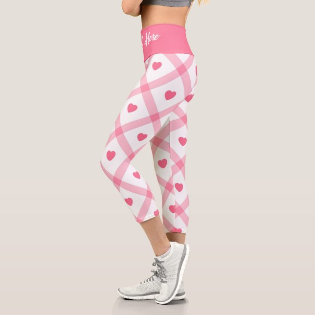 Leggings Capri Colección de Día de San Valentín de corazón rosado (Izquierda)