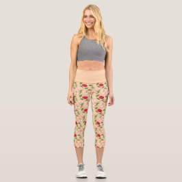Leggings Capri Colección de patrones de cesta de frutas - manzana