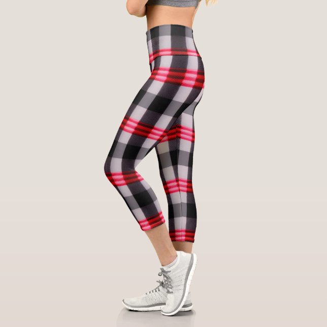 Leggings Capri Colección de platillos negros rojos populares (Izquierda)