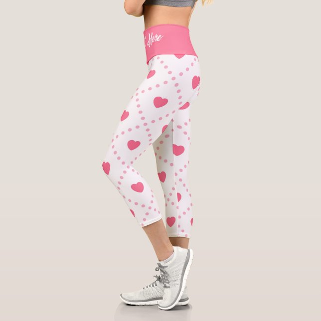Leggings Capri Colecciones rosadas de Día de San Valentín del cor (Izquierda)