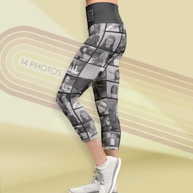 Leggings Capri Collage de 14 Personalizados de fotografía - Monog (Custom Photo Leggings)
