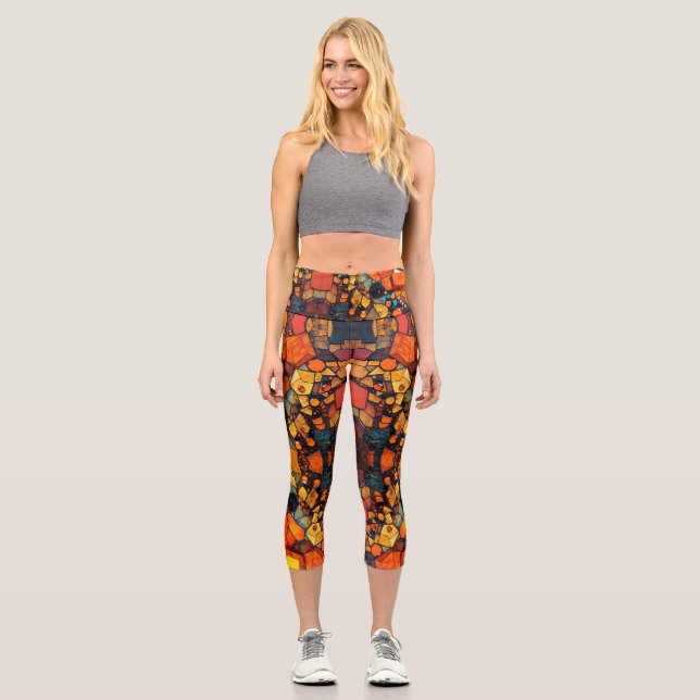 Leggings Capri Collage de piedras preciosas1 (Anverso)