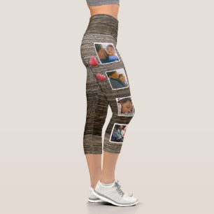 Leggings Capri Collage Family Fotos Mouse Añadir fotos Madera Rús