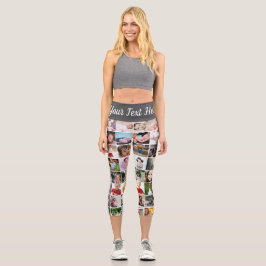 Leggings Capri Collage personalizado de plantilla de 80 fotos