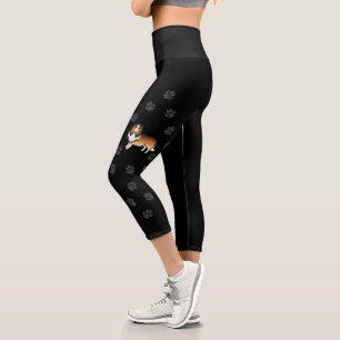 Leggings Capri Collie Áspero Sable Perro De Dibujos Animados Lind