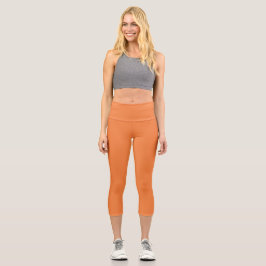 Leggings Capri Color de tendencia Fresco Tangerina Capris de alto
