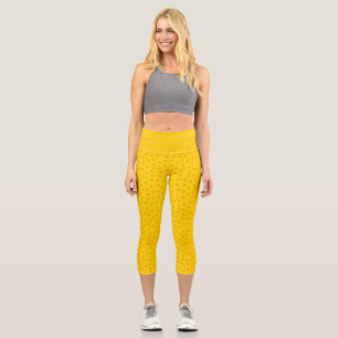 Leggings Capri Color dorado con la marca de círculo Naranja Capri