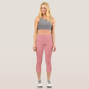 Leggings Capri Color liso rosado de Nueva York