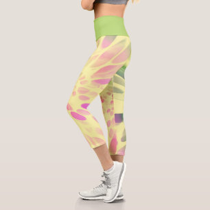 Leggings Capri color rosa verde y amarillo