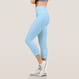 Leggings Capri Color sólido azul de hielo | Clásica | Elegante