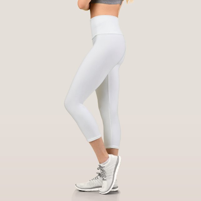 Leggings Capri Color sólido blanco escarpado | Clásica | Elegante (Izquierda)