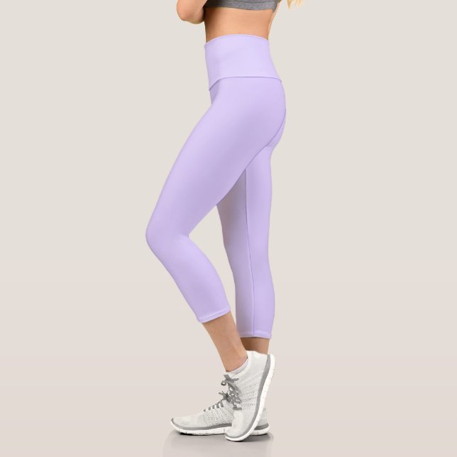 Leggings Capri Color sólido pastel Lilac | Clásica | Elegante (Izquierda)