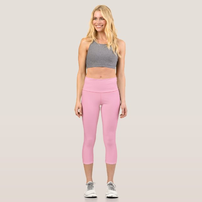 Leggings Capri Color sólido rosa del bebé (Anverso)