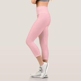 Leggings Capri Color sólido Rosa Pastel | Clásica | Elegante